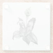 ピースリリー手描素晴らしき植物芸術 ガラスコースター (裏面)