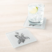 ピースリリー手描素晴らしき植物芸術 ガラスコースター (アングル)