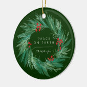 ピースリースクリスマスホリデーセラミックオーナメント セラミックオーナメント (左)