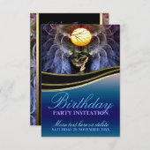 ピースルナー魔法誕生日パーティーへの招待 招待状 (正面/裏面)