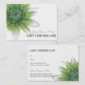 ピースルビューティフルグリーンロータスギフト券 割引カード (正面/裏面)