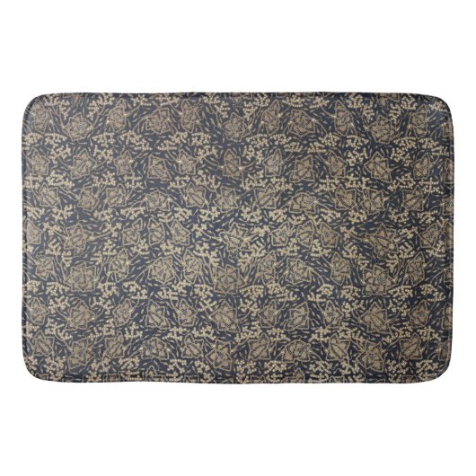 ピースルブルー&クリームろうけつ染めバスマット バスマット (正面)