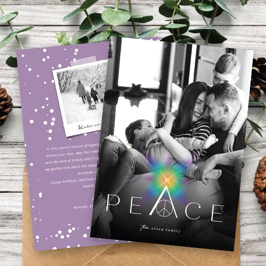 ピースレインボーグロータイポグラフィミニマル写真 シーズンカード