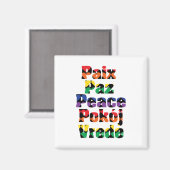 ピースレインボーハートパターン マグネット (正面/裏面)