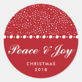 ピースレッド装飾クリスマスホリデー ラウンドシール
