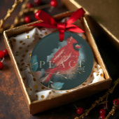 ピースレッド(鳥)ショウジョウコウカンチョウ水色クリスマスバード オーナメント