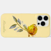 ピースローズと金の葉のウェディングデザイン バターイエロー Case-Mate iPhoneケース (裏面 (横))