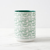 ピースワードアートグリーン ツートーンマグカップ (中央)