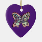 ピースワードアートバタフライギフトホリデイオーナメント セラミックオーナメント (右)