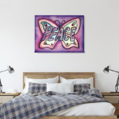 ピースワードパープルバタフライキャンバスア絵画ルト キャンバスプリント (インサイチュ (寝室))