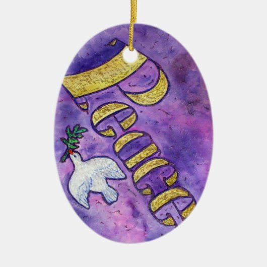 ピースワ感動的ードアートカスタムオーナメント セラミックオーナメント (正面)