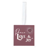 ピース婚約したラブアンドジョイ3フォトキューブオーナメント キューブオーナメント (正面)