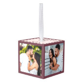 ピース婚約したラブアンドジョイ3フォトキューブオーナメント キューブオーナメント (裏面アングル)