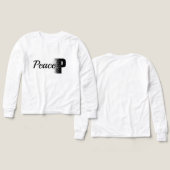 ピース崩壊エフェクト タイポグラフィ Tシャツ (デザイン 正面&背面)
