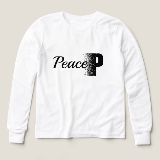 ピース崩壊エフェクト タイポグラフィ Tシャツ (デザイン正面)