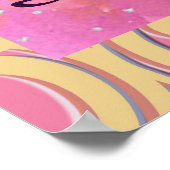 ピース想像絞り染めフラワーウォーターカラーアート ポスター (角)