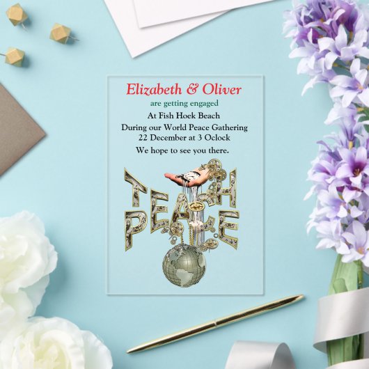 ピース教えス・スチームパンクの集まり アクリル招待状 (インサイチュ (ウェディング))