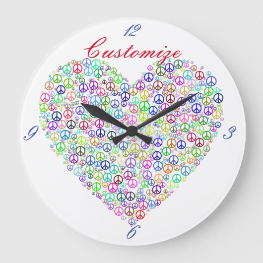 ピース教えハートサンダー_コーブ ラージ壁時計 (正面)