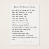 ピース祈りの言葉セントフランシス祈りの言葉カード (裏面)