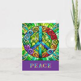 ピース記号折り畳みノートカード サンキューカード