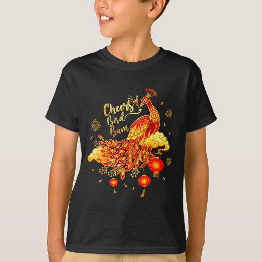 ピース雀 Cheers Bird Bam 中国麻雀ゲーム Tシャツ (正面)