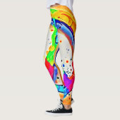 ピース鮮やかロゴ:アートワークカラフル レギンス (左)