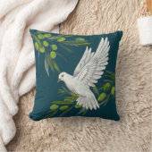 ピース鳩とオリーブの枝 クッション (ブランケット)