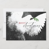 ピース鳩フォトメリークリスマス白黒 シーズンカード (正面)
