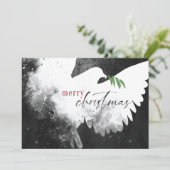ピース鳩フォトメリークリスマス白黒 シーズンカード (スタンド正面)