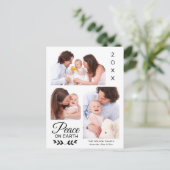 ピース3フォトコラージュファミパーソナライズされたリー シーズンポストカード (スタンド正面)