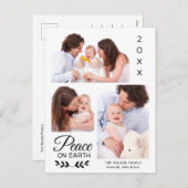 ピース3フォトコラージュファミパーソナライズされたリー シーズンポストカード (正面/裏面)