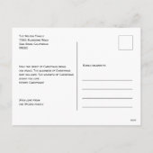 ピース3フォトコラージュファミパーソナライズされたリー シーズンポストカード (裏面)