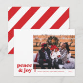 ピース アンド ジョイ コーナー 現代の写真 ホリデー カード (正面/裏面)