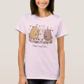 ピース アンド ラブ カピバラ Tシャツ (正面)