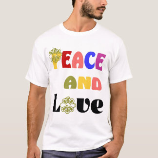 ピース アンド ラブ ヒッピーメンズTシャツ Tシャツ