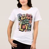 ピース アンド ラブ レトロ トライブレンドTシャツ (正面)