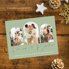ピース アンド ラブ | 3 アーチ フォト コラージュ ホリデー シーズンカード