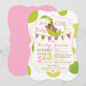 ピース イン ア ポッド アフリカの女の子 ベビーシャワー 招待状 (正面/裏面)