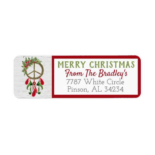 ピース·オン·アースドリームキャッチャーリターンラベル ラベル (正面)