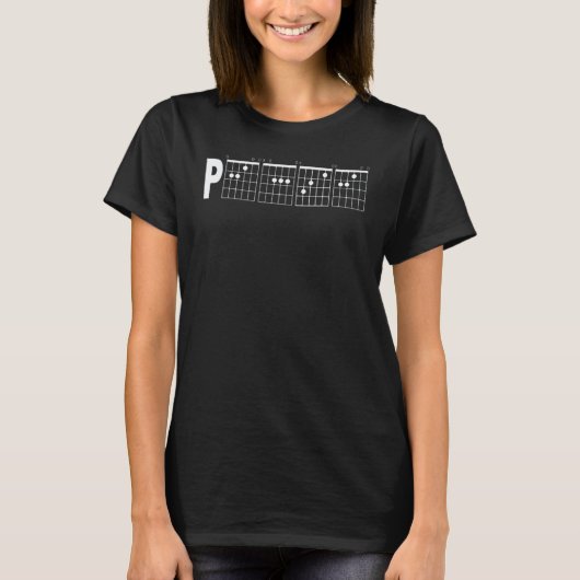 ピース ギター コード ギター Tシャツ (正面)