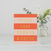 ピース&ココアゴールドフォイルホリデーハガキ 箔シーズンポストカード (立ち正面)