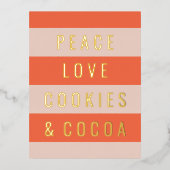 ピース&ココアゴールドフォイルホリデーハガキ 箔シーズンポストカード (正面)