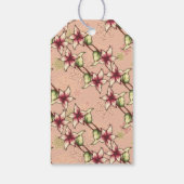 ピース&ジョイ金ゴールドグリッターピンクブルゴーニュ ギフトタグ (裏面)