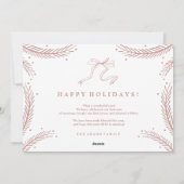 ピース&ジョイ金ゴールドフェザーズクリスマス シーズンカード (裏面)