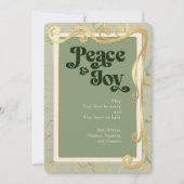 ピース＆ジョイ セージグリーンとゴールドの写真カード シーズンカード (正面)