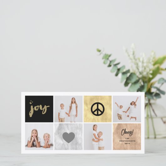 ピース・ジョイ・ラブ シャイニーゴールド スクエア スタイリッシュ フォト4 シーズンカード (スタンド正面)