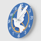 ピース·ドーブ·ピース·サイン·クロック ラージ壁時計 (傾斜)