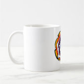 "ピース・ハクナ・マタタ" 円形アートプリント コーヒーマグカップ (左)