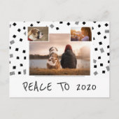 ピース ブラック ホワイト パターン 3 写真 コラージュ シーズンポストカード (正面)