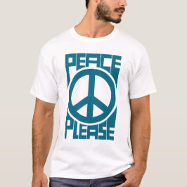 ピース・プリーズ・ブルーレタリング Tシャツ